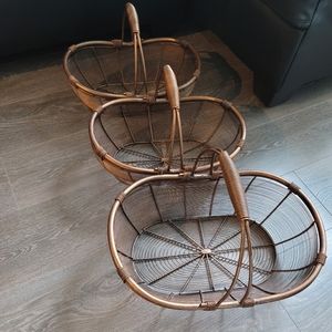 Bronzed Copper Storage Baskets (set of 3)
